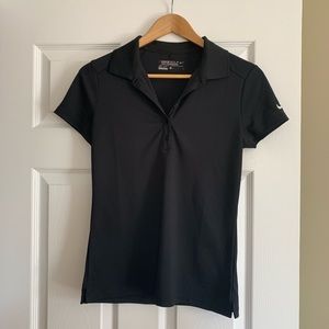 New black Nike golf dry-fit polo